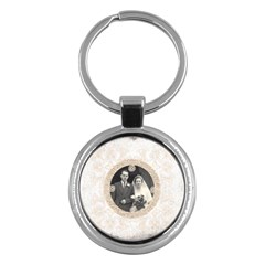 ART NOUVEAU ANTIQUE LACE  ROUND KEYCHAIN - Key Chain (Round)