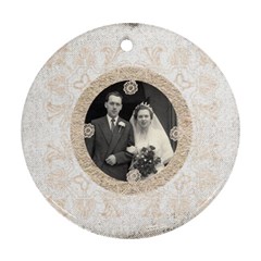 art nouveau antique lace round ornament - Round Ornament (Two Sides)