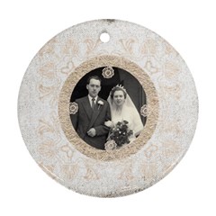 art nouveau antique lace round ornament - Round Ornament (Two Sides) art nouveau antique lace round ornament - Round Ornament (Two Sides)