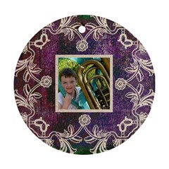 purple lace  round ornament - Round Ornament (Two Sides)