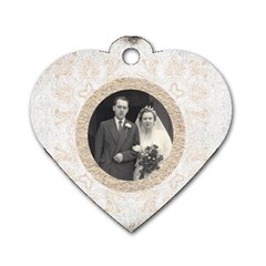 Art Nouveau Antique Lace Heart Dogtag