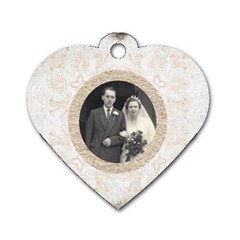 art nouveau antique lace heart dogtag - Dog Tag Heart (Two Sides)