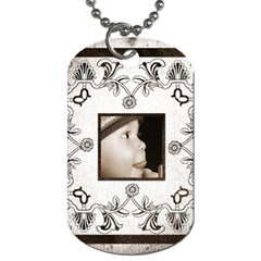 art nouveau white & black dog tag - Dog Tag (Two Sides)