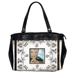 Art nouveau white & black oversized office bag - Oversize Office Handbag (2 Sides)