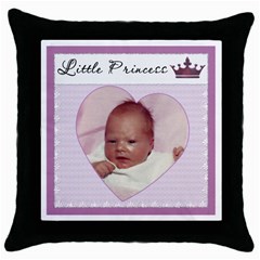 Little Princess Pillow - Throw Pillow Case (Black)