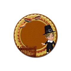 Thanksgivin coaster2 - Rubber Coaster (Round)