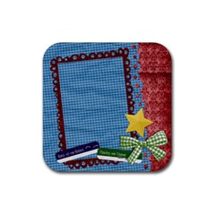 Coaster- Teacher-Student-School - Rubber Coaster (Square)