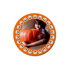 Halloween orange - Rubber square coaster - Rubber Coaster (Round)