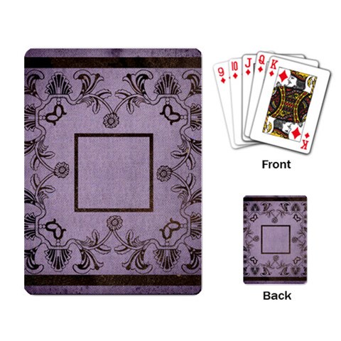 Art Nouveau Purple Playing Cards By Catvinnat Back