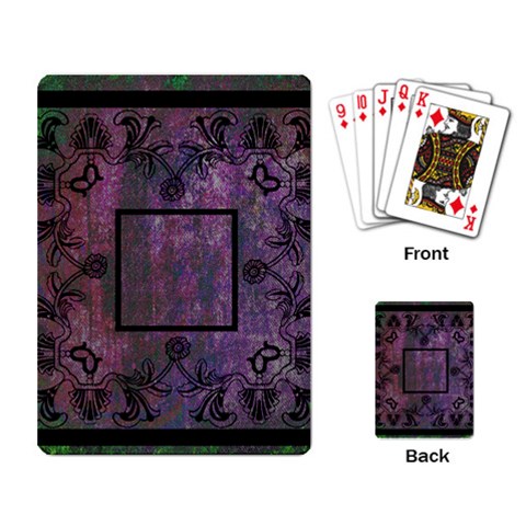 Art Nouveau Deep Purple Playing Cards By Catvinnat Back