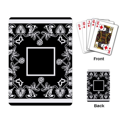 Art Nouveau Black & White Playing Cards By Catvinnat Back