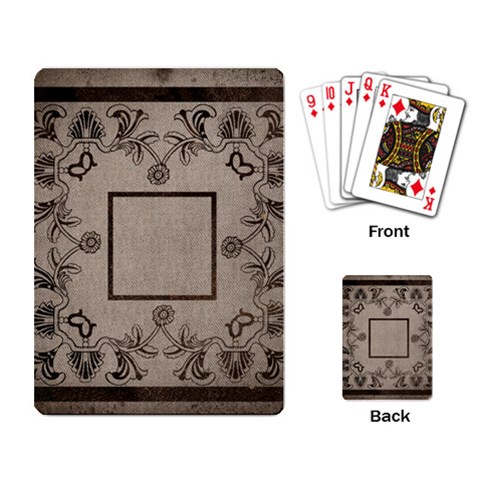 Art Nouveau Mocha Playing Cards By Catvinnat Back