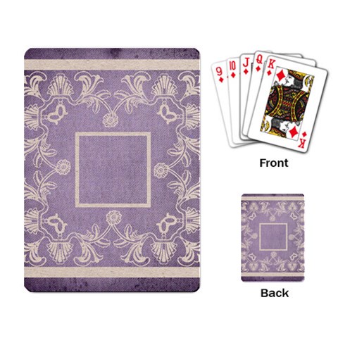 Art Nouveau Purple Lace Playing Cards By Catvinnat Back