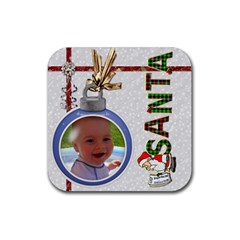 Santa Christmas Coaster - Rubber Coaster (Square)