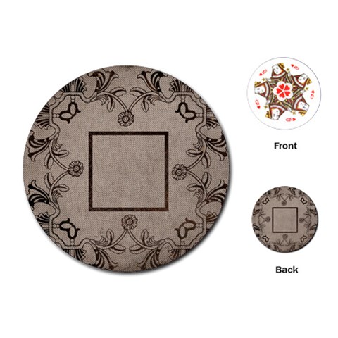 Art Nouveau Mocha Round Playing Cards By Catvinnat Front