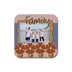 family coaster template - Rubber Coaster (Square)