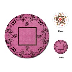 art nouveau pink round playing cards - Playing Cards Single Design (Round)