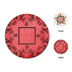art nouveau red round playing cards - Playing Cards Single Design (Round) art nouveau red round playing cards - Playing Cards Single Design (Round)