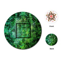 art nouveau dark green round playing cards - Playing Cards Single Design (Round) art nouveau dark green round playing cards - Playing Cards Single Design (Round)