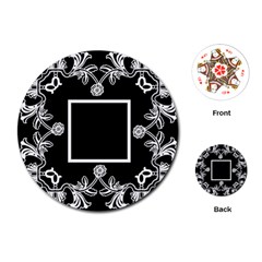 art nouveau black & offwhite round playing cards - Playing Cards Single Design (Round) art nouveau black & offwhite round playing cards - Playing Cards Single Design (Round)
