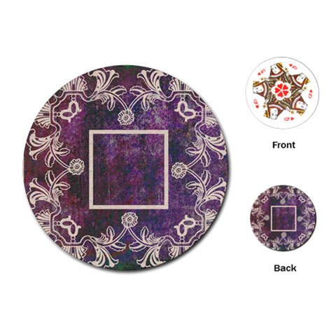 Art Nouveau Purple Lace Round Playing Cards By Catvinnat Front