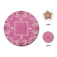 art nouveau pink lace round playing cards - Playing Cards Single Design (Round) art nouveau pink lace round playing cards - Playing Cards Single Design (Round)