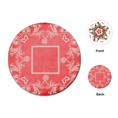 art nouveau red lace round playing cards - Playing Cards Single Design (Round)