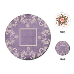 art nouveau lavendar lace round playing cards - Playing Cards Single Design (Round)