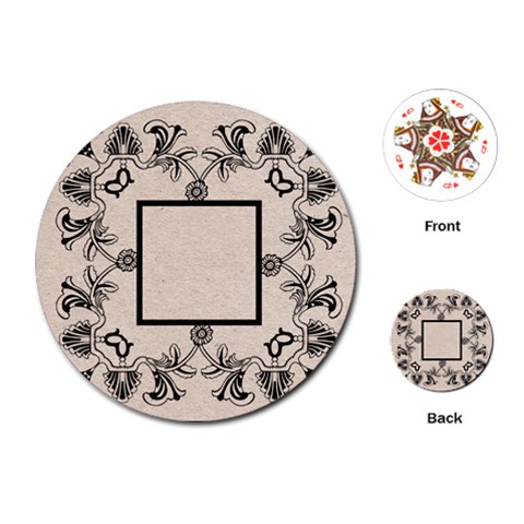Art Nouveau Black Lace Round Playing Cards By Catvinnat Front