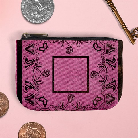 Art Nouveau Pink Mini Coin Purse By Catvinnat Front
