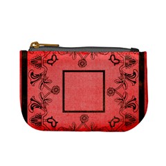 art nouveau red mini coin purse