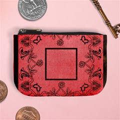 art nouveau red mini coin purse