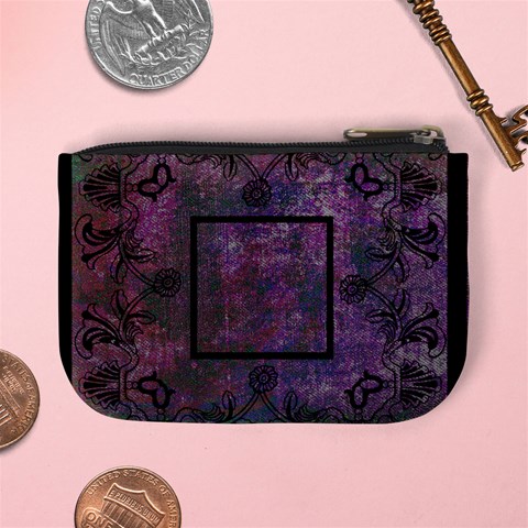 Art Nouveau Deep Purple Mini Coin Purse By Catvinnat Back