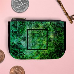 art nouveau deep green mini coin purse