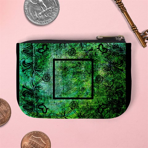 Art Nouveau Deep Green Mini Coin Purse By Catvinnat Back