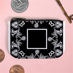 art nouveau black & cream mini coin purse