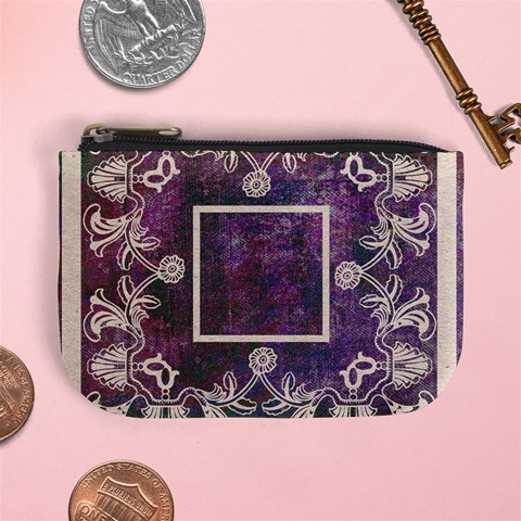 Art Nouveau Purple Lace Mini Coin Purse By Catvinnat Front