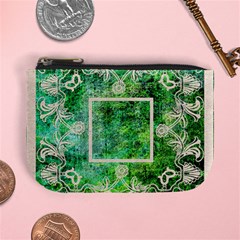 art nouveau green lace mini coin purse