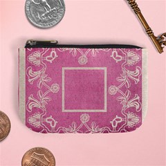 art nouveau pink lace mini coin purse