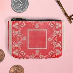 art nouveau red lace mini coin purse