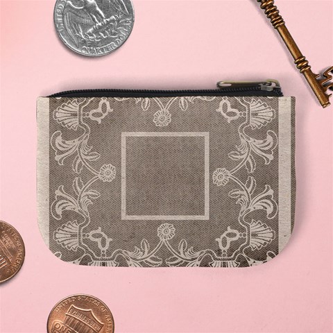 Art Nouveau Mocha Lace Mini Coin Purse By Catvinnat Back
