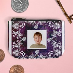 Art Nouveau Deep Purple Lace Mini Coin Purse