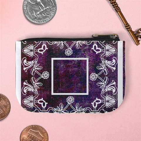 Art Nouveau Deep Purple Lace Mini Coin Purse By Catvinnat Back