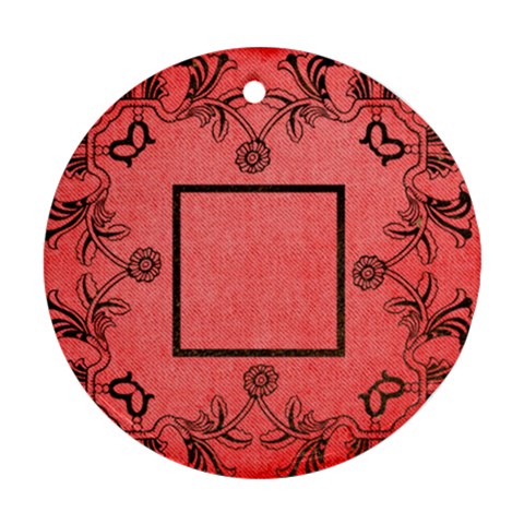 Art Nouveau Red Round Ornament By Catvinnat Front