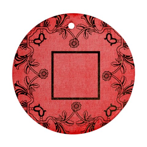 Art Nouveau Red Round Ornament By Catvinnat Back