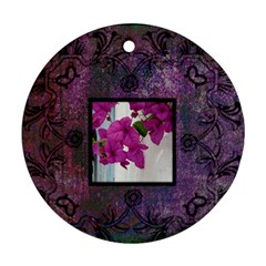 art nouveau deep purple round ornament - Round Ornament (Two Sides)