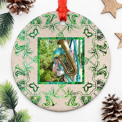 Art Nouveau Eden Round Ornament By Catvinnat Back
