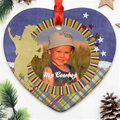 Heart ornament- My cowboy - Ornament (Heart)