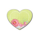Heart coaster-Floral, love - Rubber Coaster (Heart)