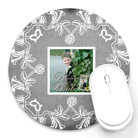 Art Nouveau Grey Lace 1 Mousemat By Catvinnat Front